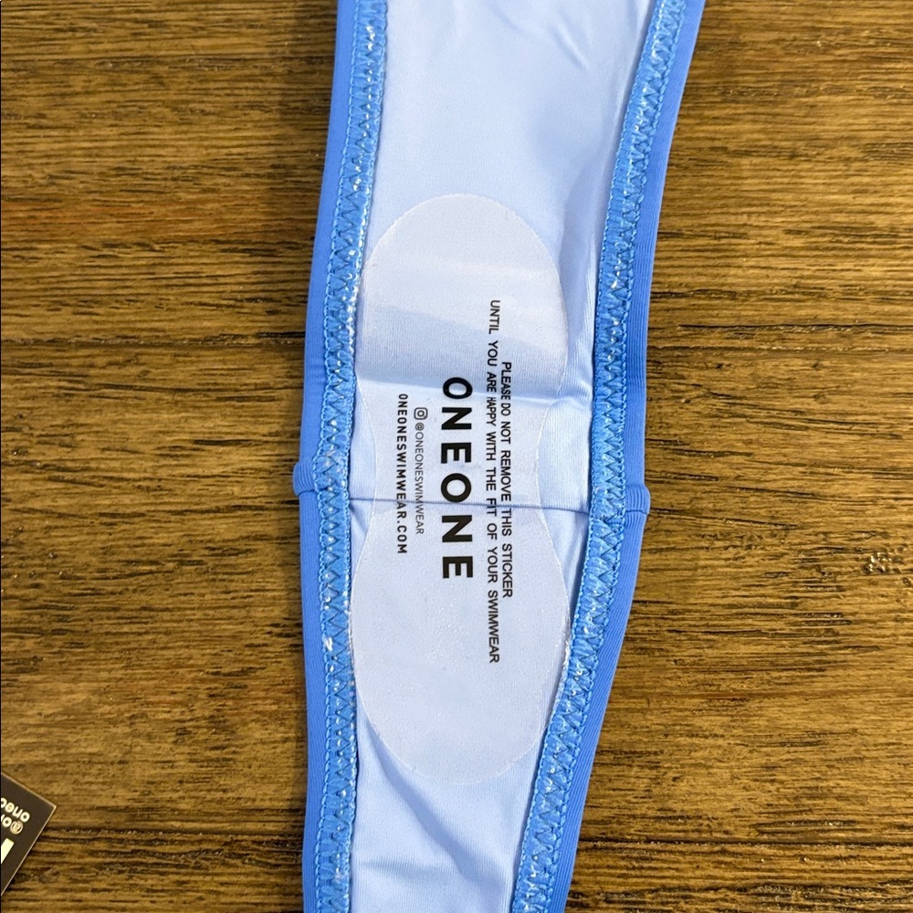 NWT [Oneone] Ariel Blue Side-Tie Bikini Swim Swimsuit Bottoms Women’s Small - Picture 10 of 11